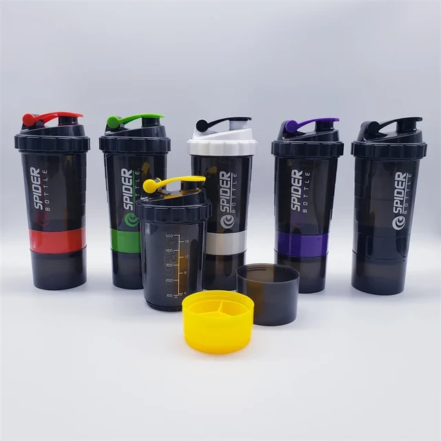 400-500ml Nutrition Shaker Cup Fitness Sport Protein Powder Shake Mixing  Bottle with Time Scale Water Cup Drinkware Kitchen Tool - AliExpress