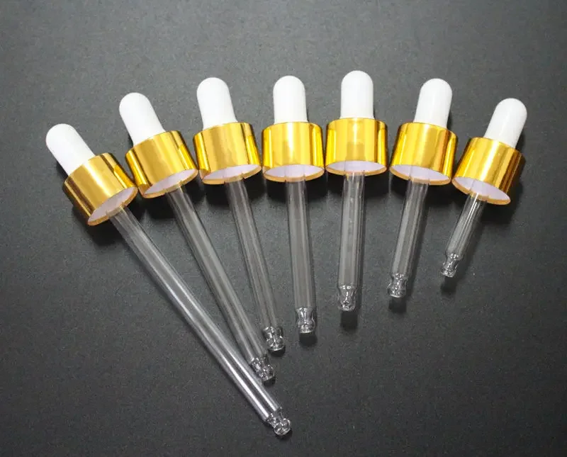 라텍스 헤드가 있는 알루미늄 스포이드 뚜껑 피펫, 에센셜 오일 병, 매치 5ml, 10ml, 15ml, 20ml, 30ml, 50ml, 100ml, 로트당 100 개