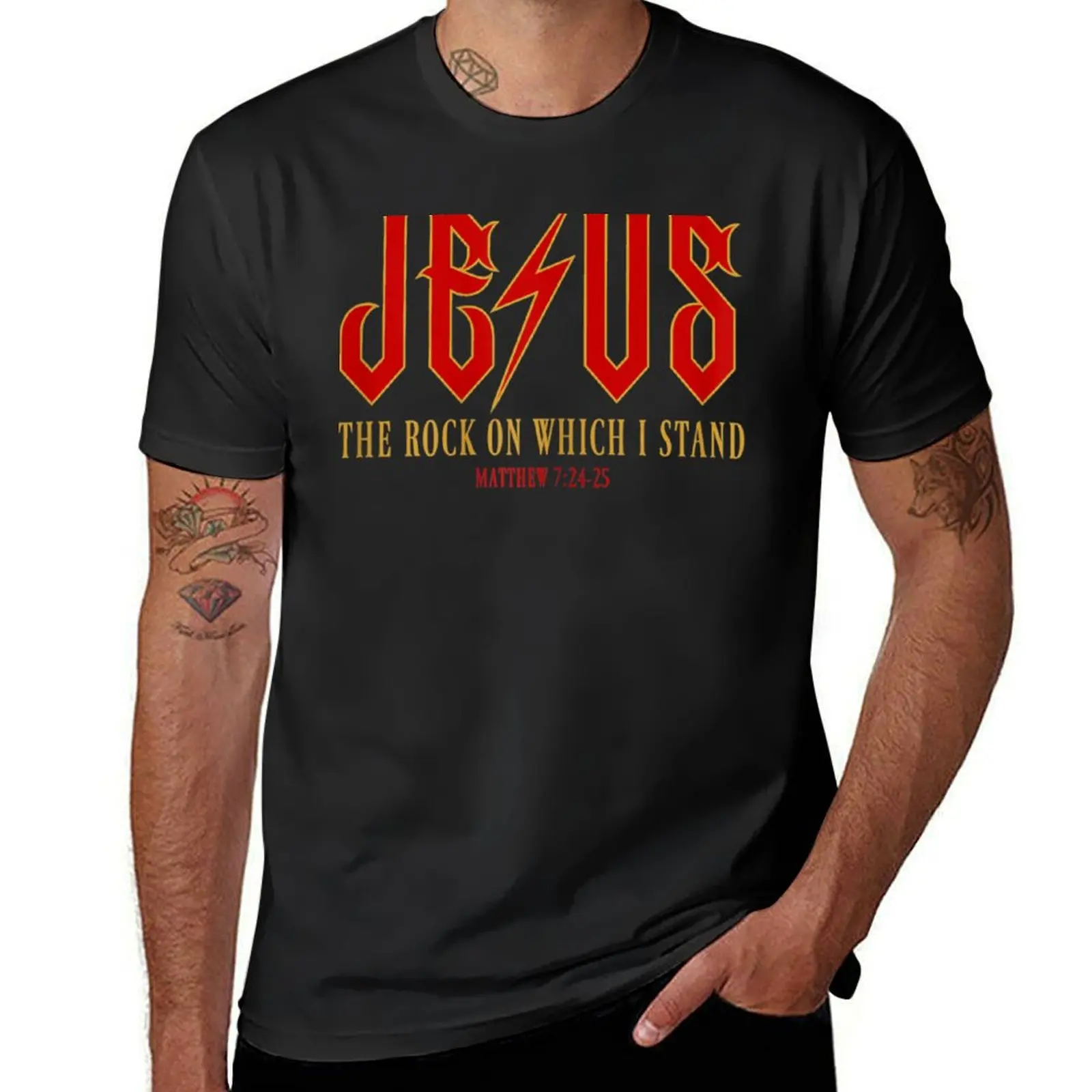 

Christian Jesus Rock Band Matthew 724 Retro Vintage T-shirt quick drying boys animal print kawaii clothes graphics mens clothing
