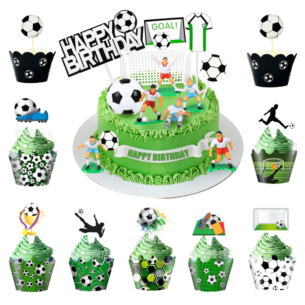 

Футбол, торт, топпер для мальчиков и девочек, футбол, с днем рождения, кекс, Топпер, искусственный десерт, детский праздник, товары для выпечки