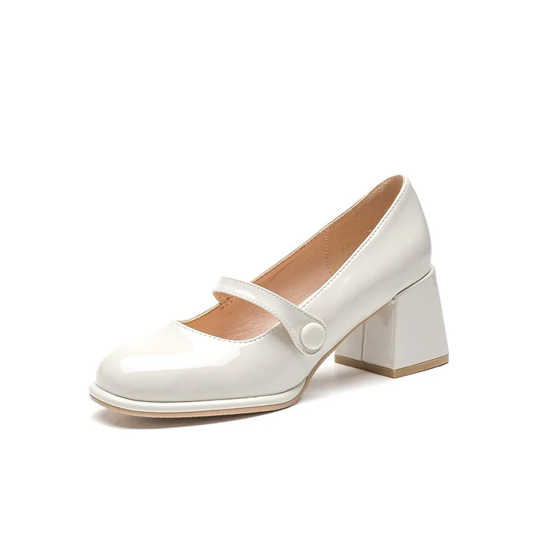 High Heels Women Sandals Chunky Mary Janes Lolita Shoes 2022 Summer New Patent Leather Pumps Luxury Women Party Wedding Shoes