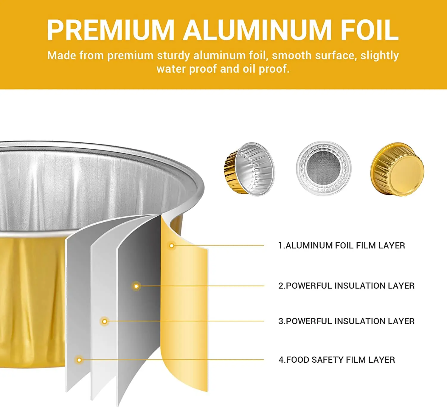 100pcs 60ML Aluminum Foil Baking with Lids Cupcake Baking hermetic Transparent Pudding Cupsplastic Containers for Food Storage