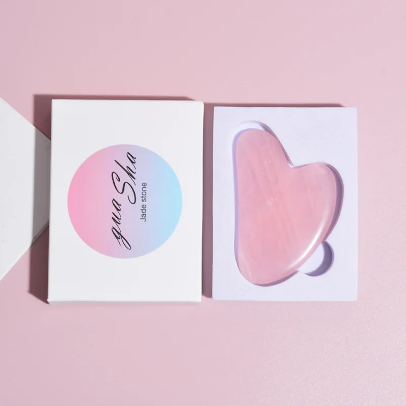 

Natural Jade Gua Sha Stone Board Massage Rose Quartz Guasha Plate for Face Neck Back Body Jade Face Massager Scrapers Tools