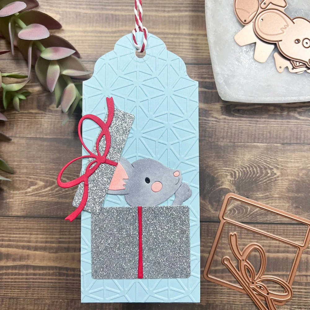 Christmas Cutting Dies and Stamps Gingerbread Man Snowman Gift Box Clear Stamps for DIY Scrapbooking Paper Cards Crafting