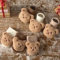 Cartoon Bear Baby Socks Girls Boys Newborn Anti Slip Soft Warm Winter Autumn Toddler Indoor Floor Thick Socken Infant Stockings 3