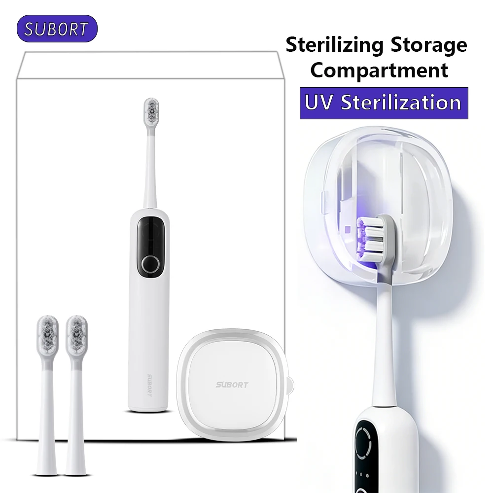 SUBORT S1 음파 진동 전동 칫솔, 60 °   스윙형, UV 살균 박스, 구..
