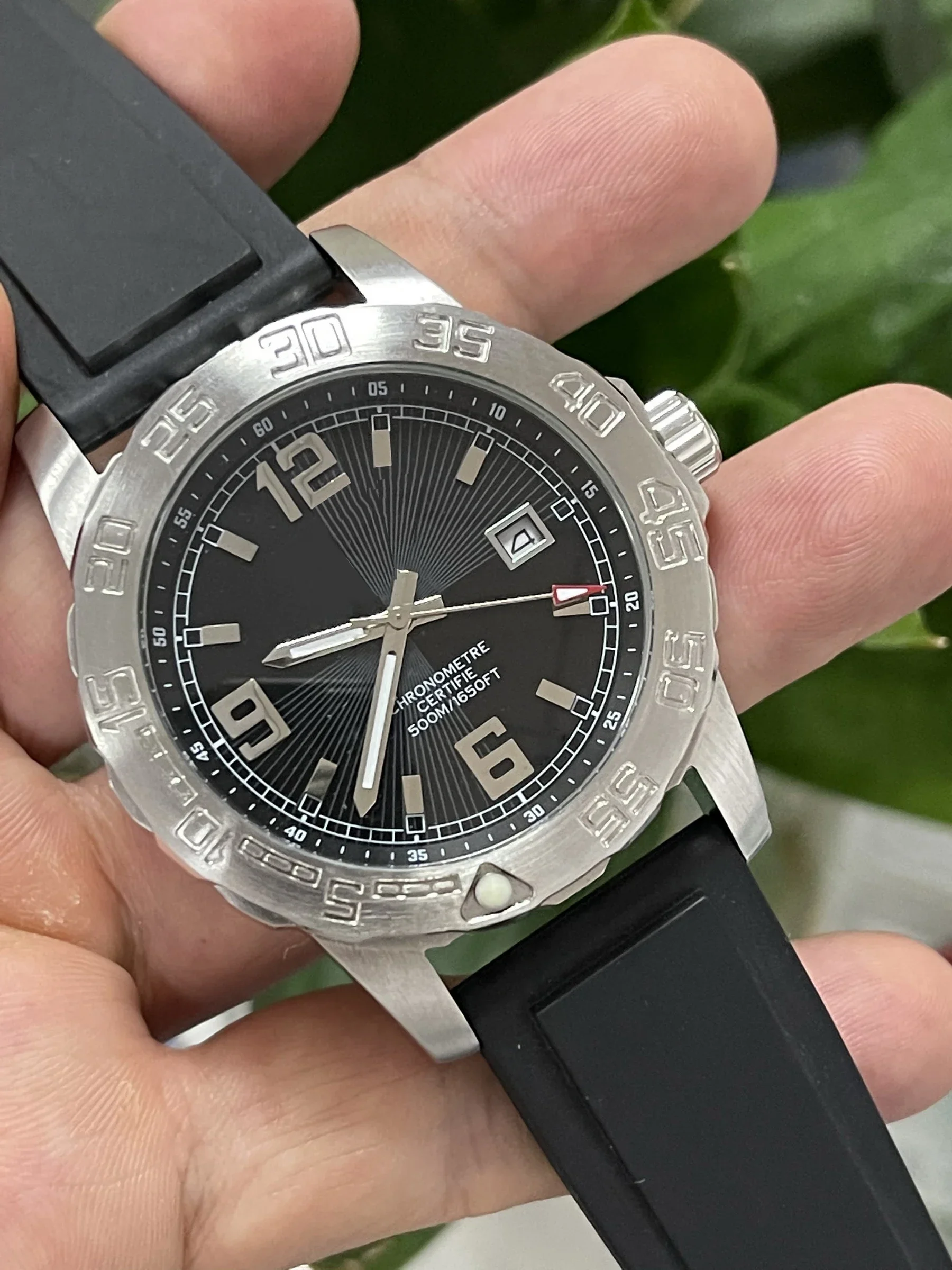 

Luxury New Mens Mechanical Watch Automatic Black Rubber Rotatable Relogio Masculino