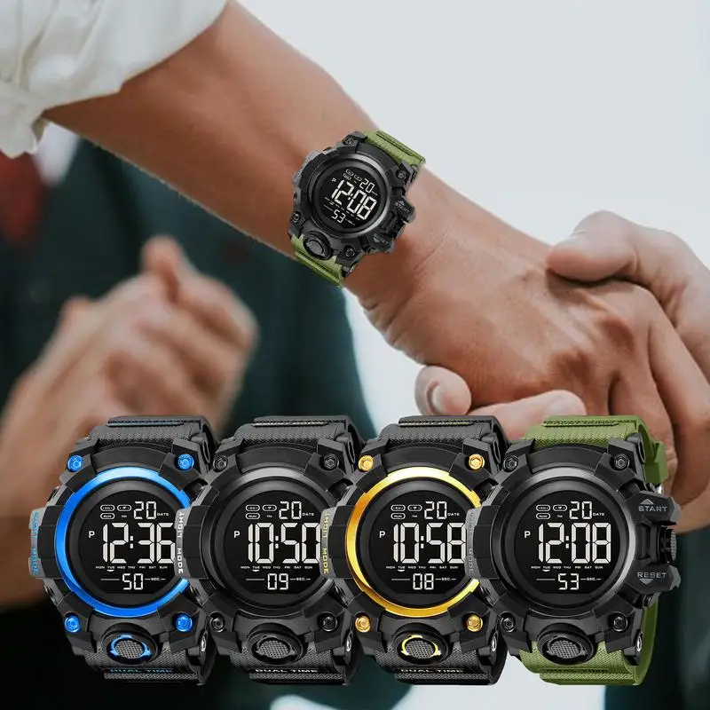 

Многофункциональные спортивные часы, мужские повседневные цифровые часы с секундомером, водостойкие спортивные наручные часы с секундомером, подарок для мальчиков, мужские часы
