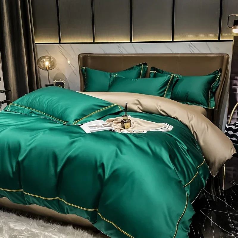 White Egyptian Cotton Bedding Sets Queen King Size Embroidery Duvet Cover Flat/Fitted Sheet Bed Linen Hotel Style Home Textiles 5