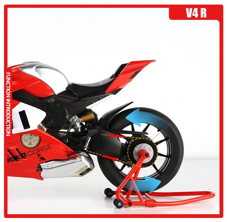 Spray 1:6 Ducati V4S 1/9 H2R Racing Motorcycle Die-Cast Model