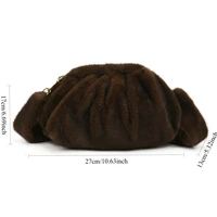 New Comfortable Versatile Texture Top Clutch Bag Women Winter Fluffy Cloud Crossbody Bag Retro Furry Commuting Storage Bag - Image 6