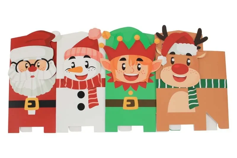 8pcs Christmas Gift Boxes Cartoon Santa Claus Candy Cookies Snack Boxes for Xmas New Year Party Biscuit Bag Noel Navidad 2025