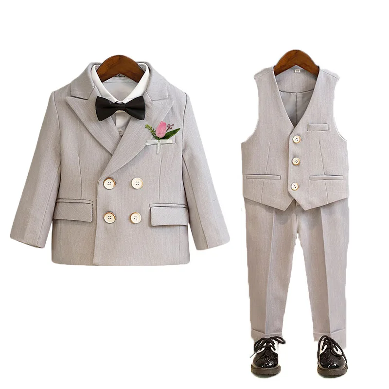 Baby Boys 1 Year Luxurious Birthday Dress Kids New Year Beaufitul Photograph Suit Children Formal Wedding Performance Tuxedo Set