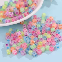 100Pcs Acrylic Letter/Letter Cube Beads for Children's Jewelry Making DIY Loose Beads 6x6mm Bracelet Making Kit Bead Set 4