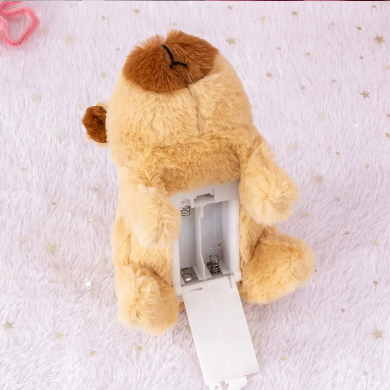 카피바라 설치류 시뮬레이션 봉제인형 귀여운 인형 부드러운 전자 장난감 어린이날 크리스마스 부활절 할로윈 선물 3세 이상