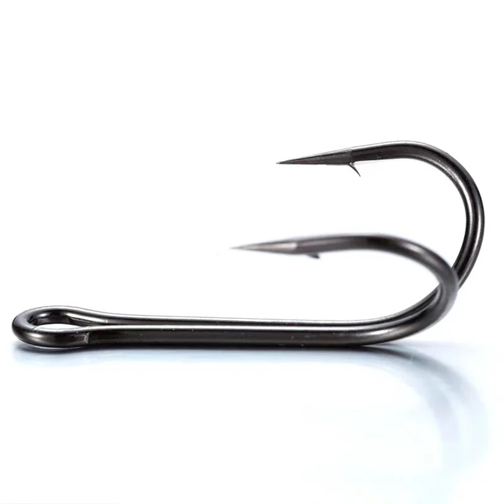 GOBAIT 10–20 Stück Doppel-Angelhaken, Kohlenstoffstahl, Kurbel, Stacheldraht, Anti-Verhaken, Haken, Weichköder-Set, Tackle-Box, Pesca, Twin-Angelhaken – Detail 10