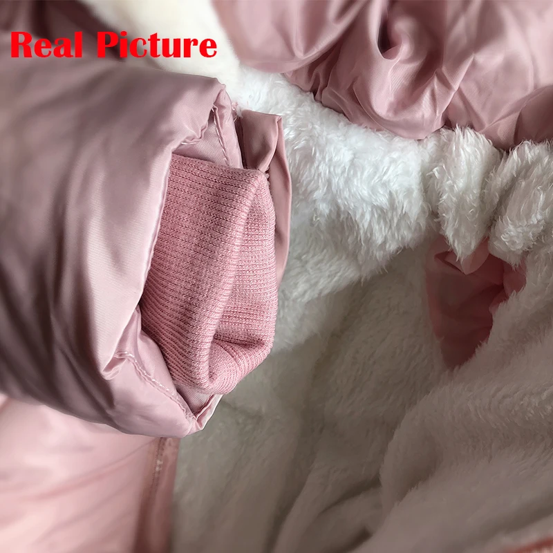 Baby Jumpsuit Winter Newborn Baby Romper Warm Panda Boy Jumpsuit Gloves Cotton Plus Velvet Infant Clothing 0-18M