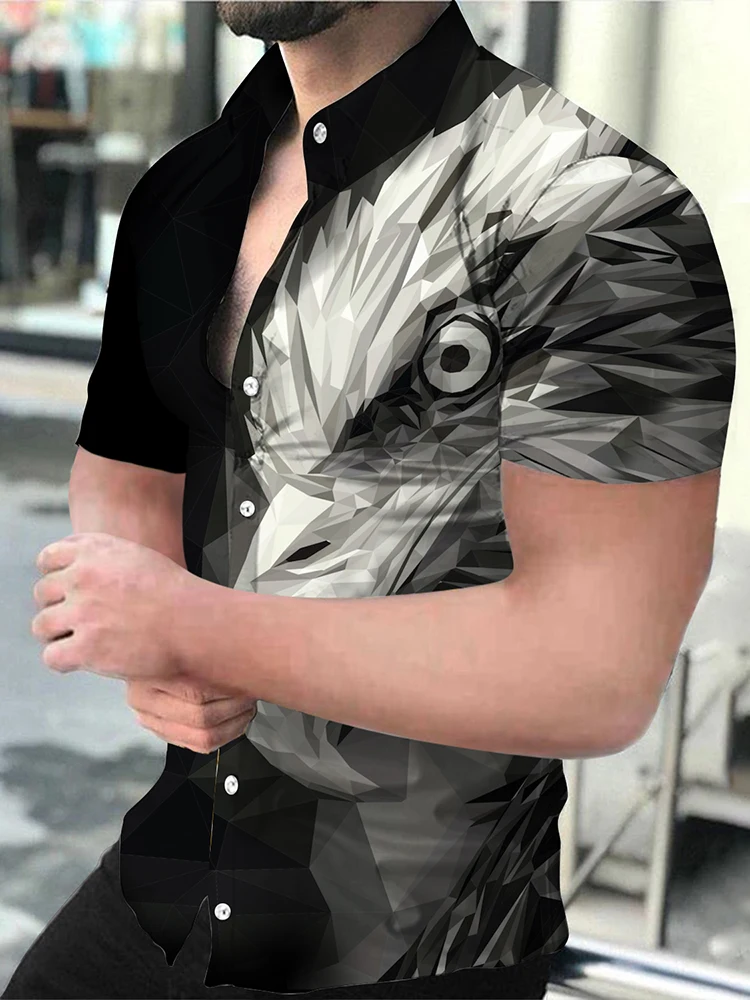 Luxury Shirt Owl 3d Print Shirts Men Women Fashion Oversized Blouse Men's Lapel Shirt Beach Camisas Men's Clothing Bussiness 5