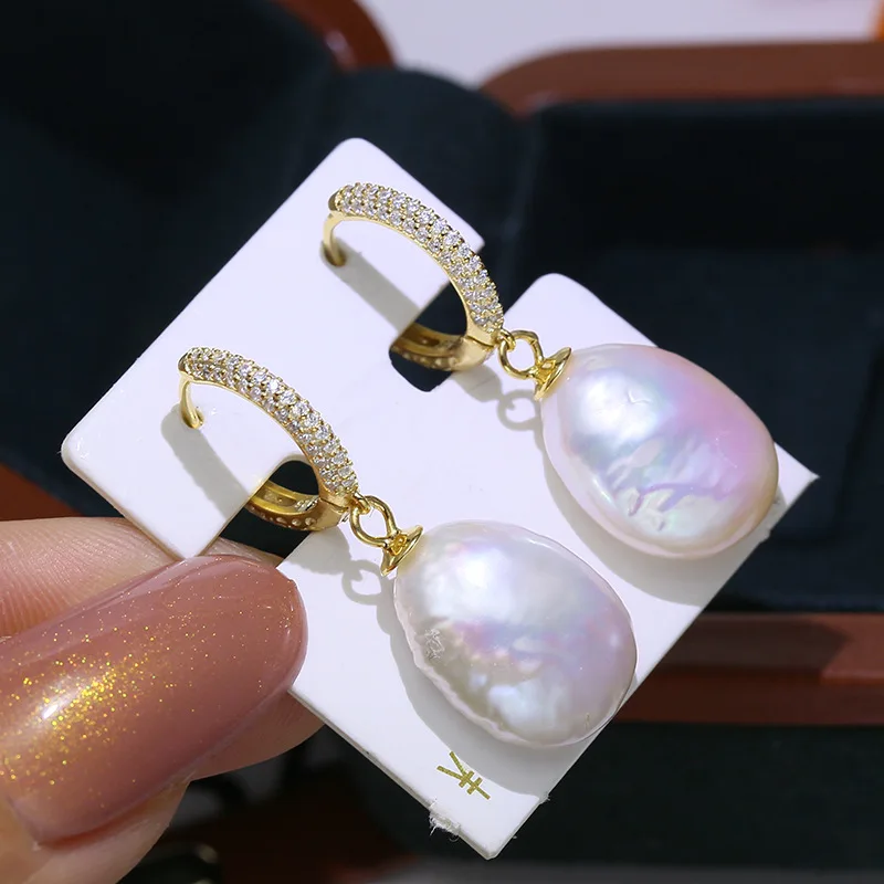 

MeiBaPJ Black Natural Freshwater Pearl Fashion Flower Drop Earrings Real 925 Sterling Silver Fine Charm Jewelry for Women