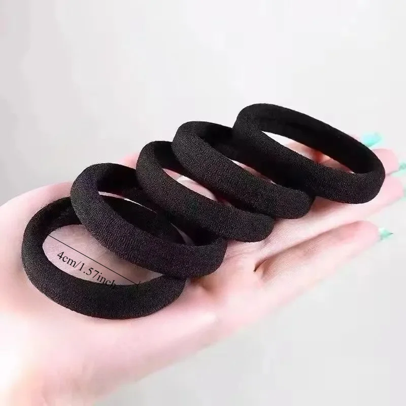 Elastici per Capelli ad Alta Elasticità per Donne e Ragazze, Fasce Nere Semplici, Fermacoda, Accessori per Capelli - immagine 6
