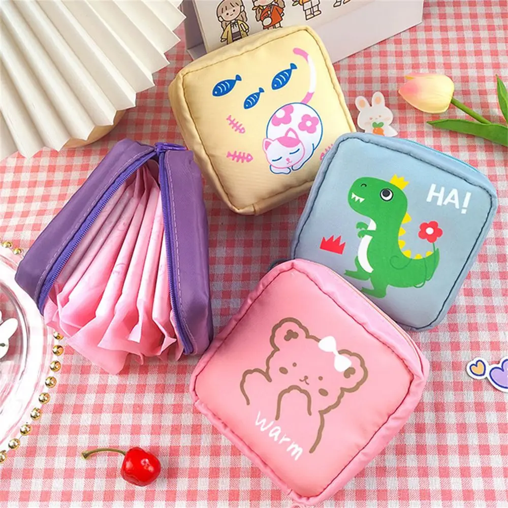 1Pcs Waterproof Sanitary Pads Pouch Tampon Napkin Storage Bag Coin Purse Bag Travel Makeup Lipstick Kawaii Data Cables Organizer