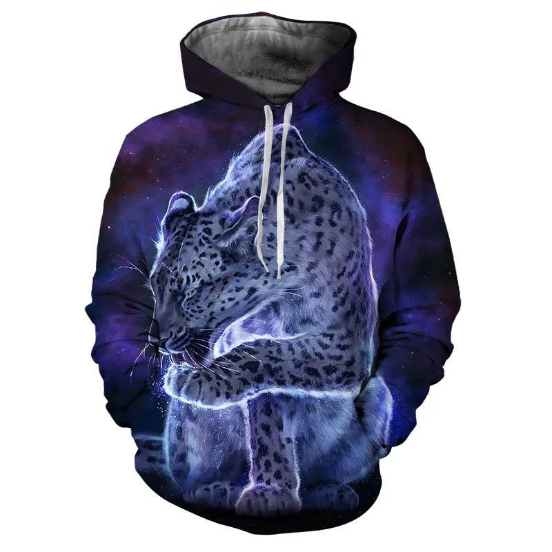 

Men's 3d Printed Leopard Tiger Hoodie Casual Street Animal Graphics Hoodies Long Sleeves Pullover Sweatshirt Kids Clothing