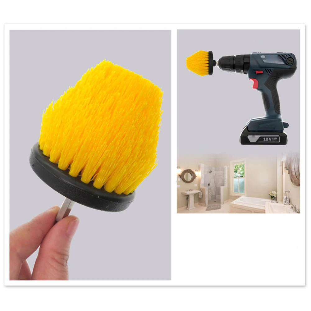 

1Pc Electric Drill Brush 2.5'' Cone Cleaning Brush 1/4'' Hex Shank For Bathtub Shower Floor Tile Grout Polishing Tool Parts