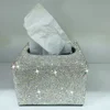 Sparkling Diamond Tissue Box Rectangle Paper Towel Holder Desktop Napkin Holder Storage Container Kitchen Bathroom Tissue Boxes 6