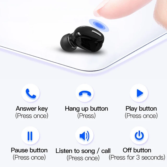 x9 wireless headphones bluetooth 5 0 earphones with mic single in ear sports waterproof tws earbuds