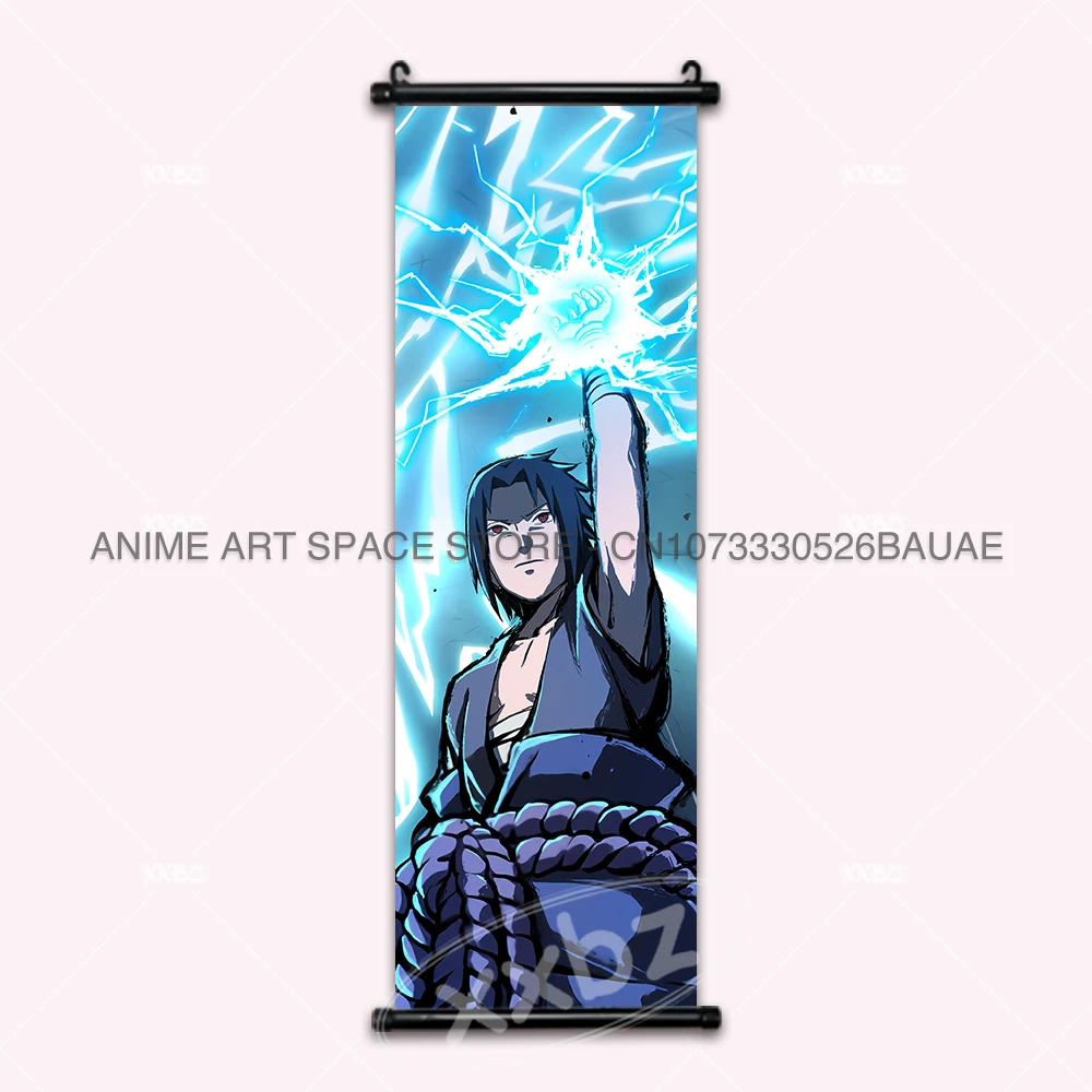 Naruto Anime Hanging Wall Art: Uchiha Sasuke & Jiraiya Scrolls Poster