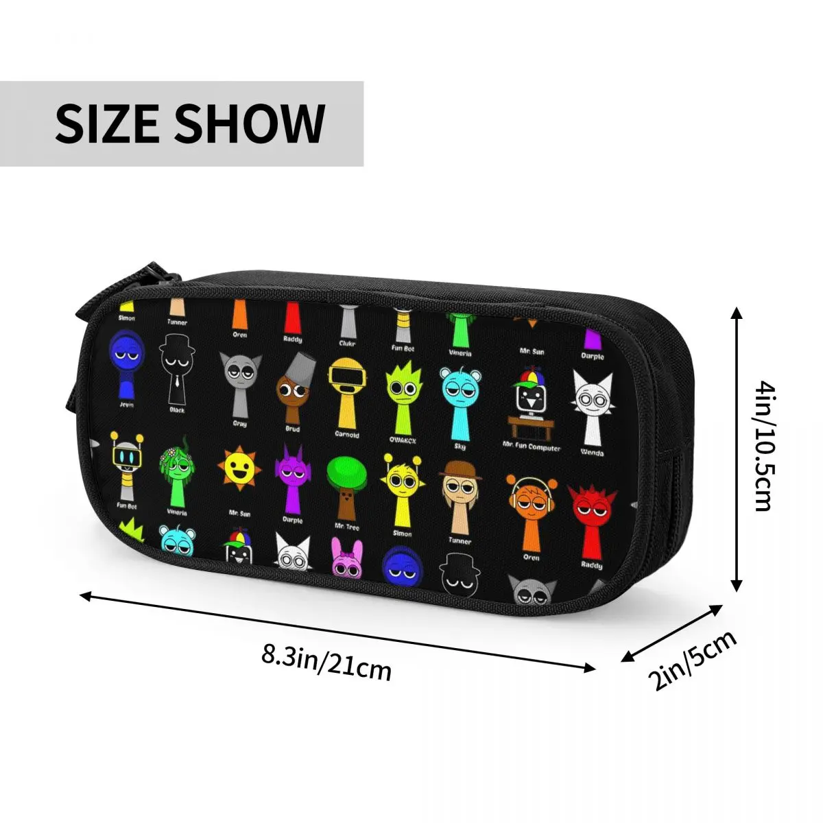 All My Sprunki Toys Game Pencil Case New Pen Box Bags Kids Large Storage School Supplies Cosmetic Pencil Box