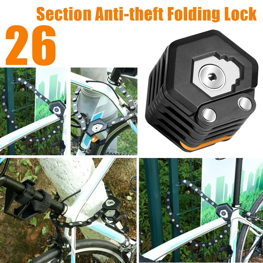 

Foldable Bicycle Lock with 3 Keys Hamburg-lock Alloy Anti-theft Strong Security Lock Mount Bracket Bike Chain Lock Fast Delivery