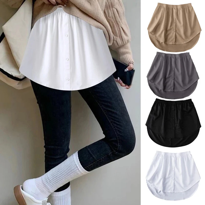 

Mini Skort Kawaii Irregular Street Trendsetters Fake Skirts Women Detachable Shirt Irregular Tail Blouse Hem Extender Fake Hem