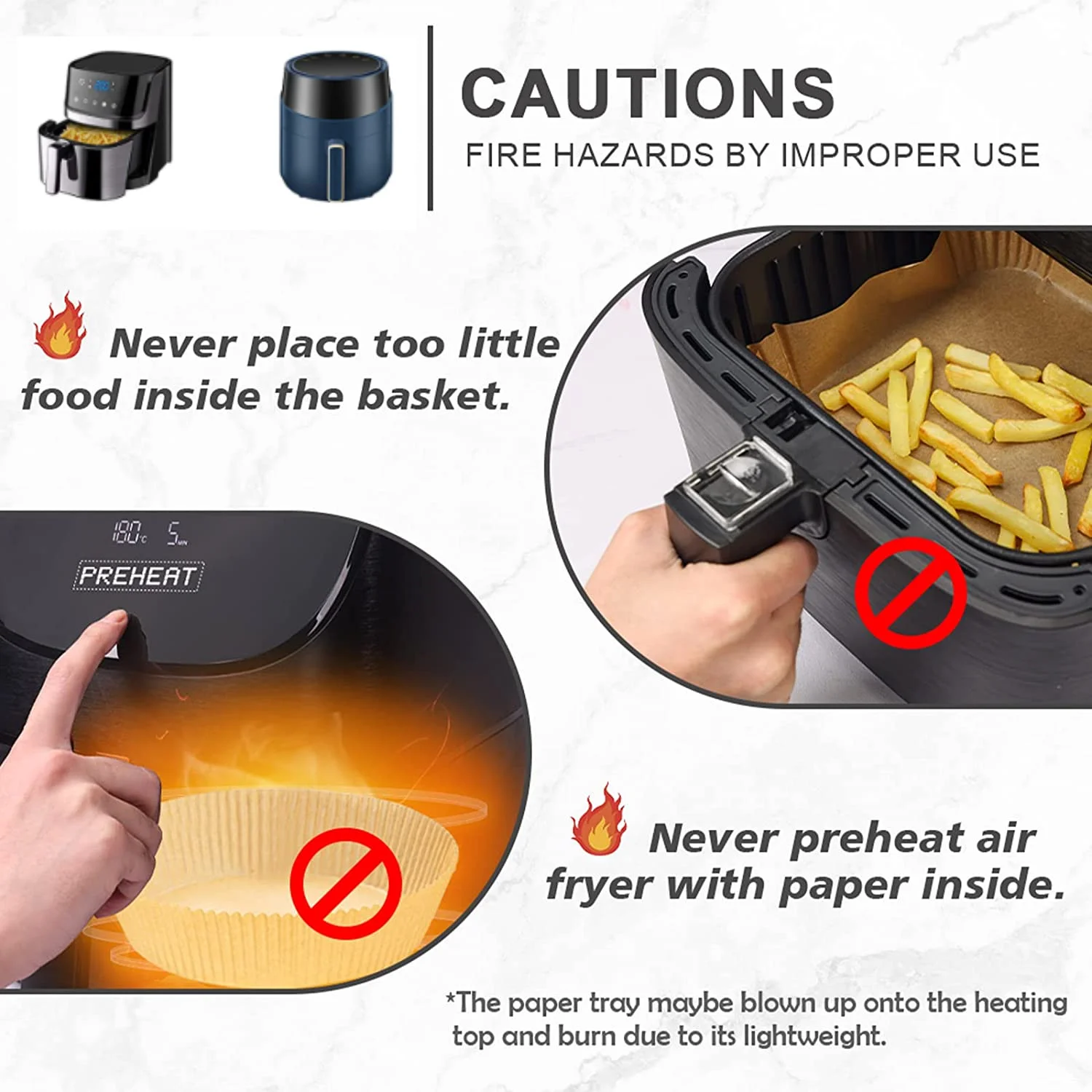 Air Fryer Disposable Paper Liners Square, 9 inch 120pcs Air Fryer Parchment Paper Liner, Non-Stick Unbleached Air Fryer Paper Pads Oil Resistant