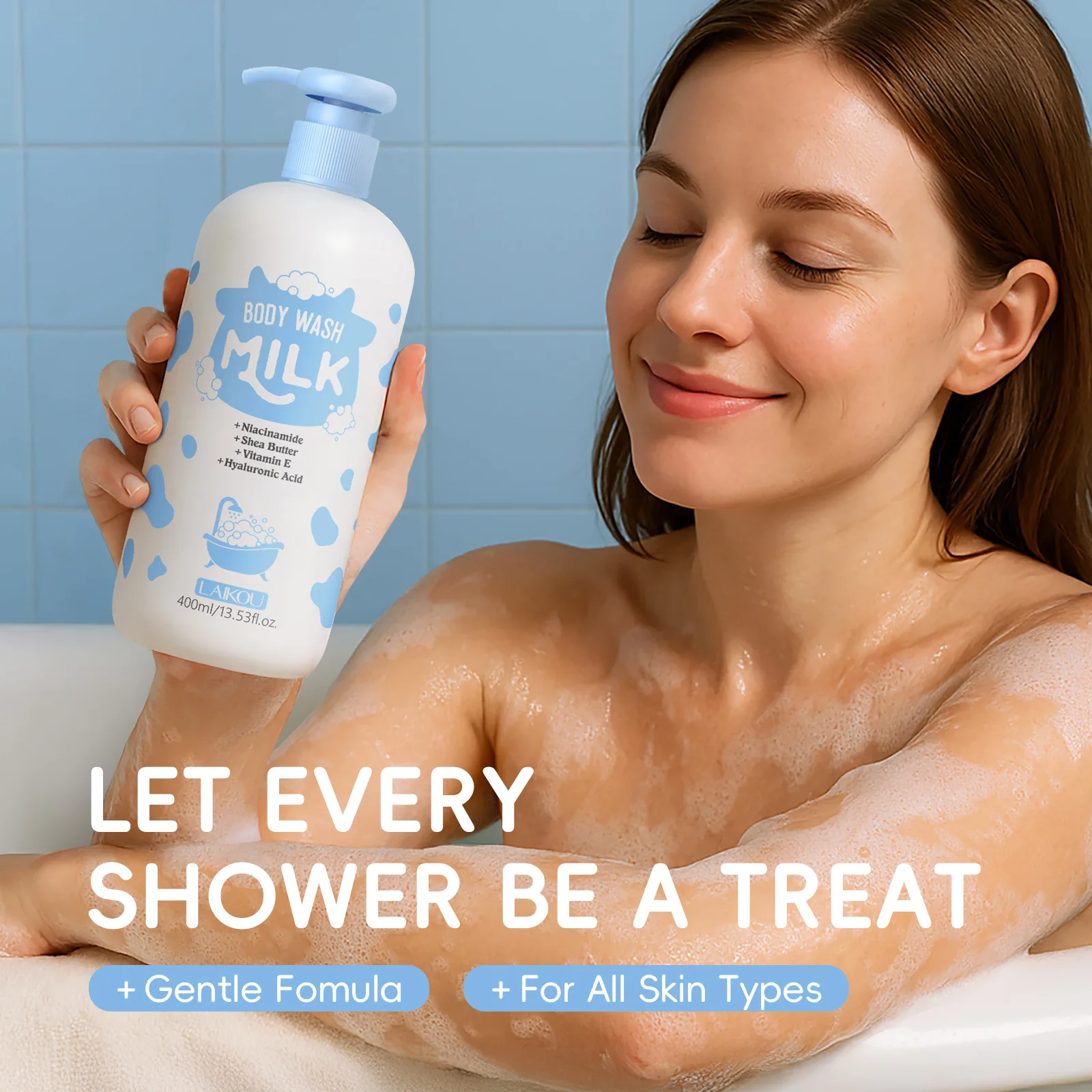 Milk Shower Gel 400ml Refreshingly Clean & Moisturizing Fragrant & Hydrating Shower Gel