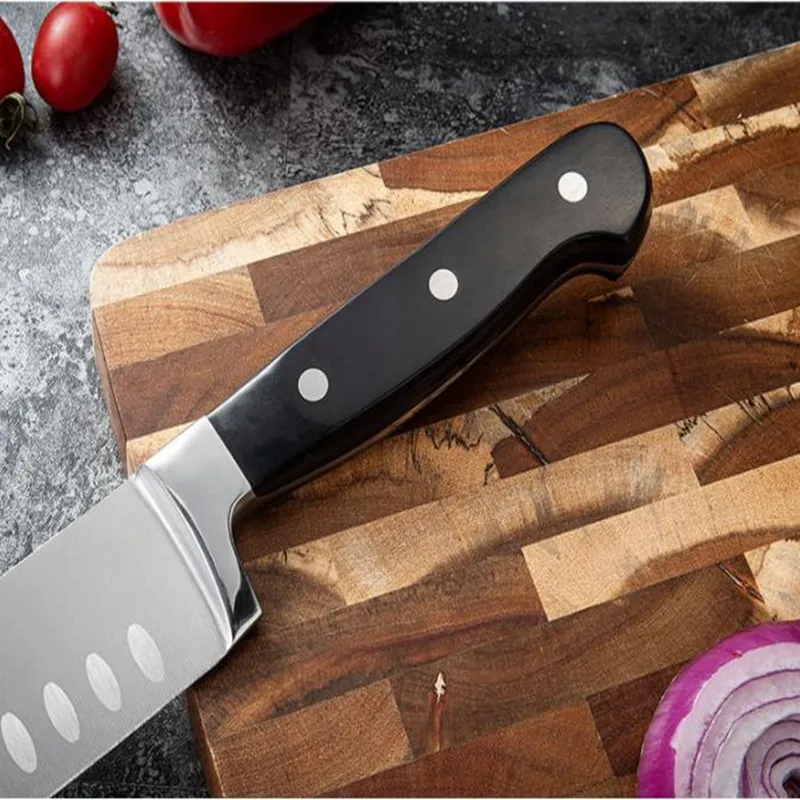 8-Inch Chef's Santoku Knife Kitchen Knife Stainless Steel Vegetable Meat Cooking Knife Utility Knife Sharp Knife Cooking