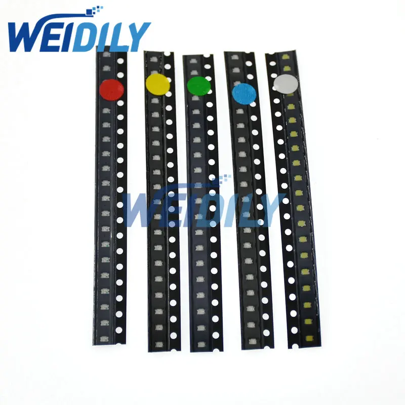 100PCS 5 Colors SMD 0805 Led Kit Ultra Bright Red/Green/Blue/Yellow/White Water Clear LED Light Diode LED Chip 2.0*1.2*0.8mm флеш накопитель 512gb sandisk ultra dual drive go usb 3 1 usb type c blue