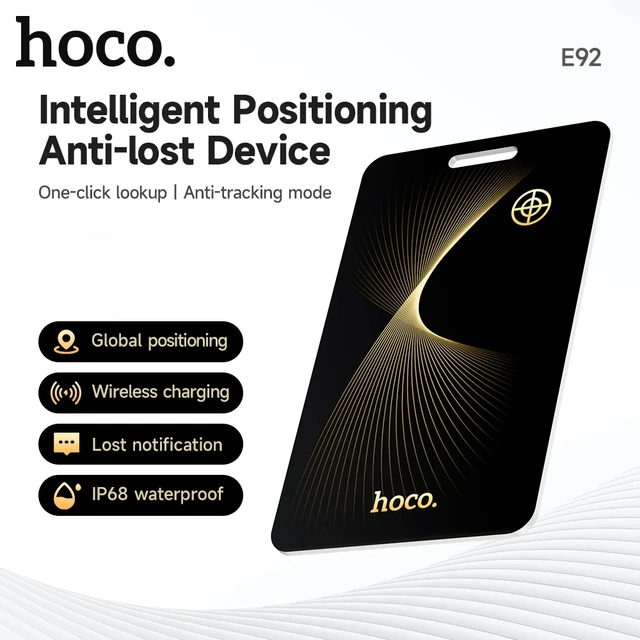HOCO Smart Anti-Lost Tracker Device Wallet Ultra-thin GPS Location Card Wireless Charging IP68 Waterproof For iPhone Find My Tag