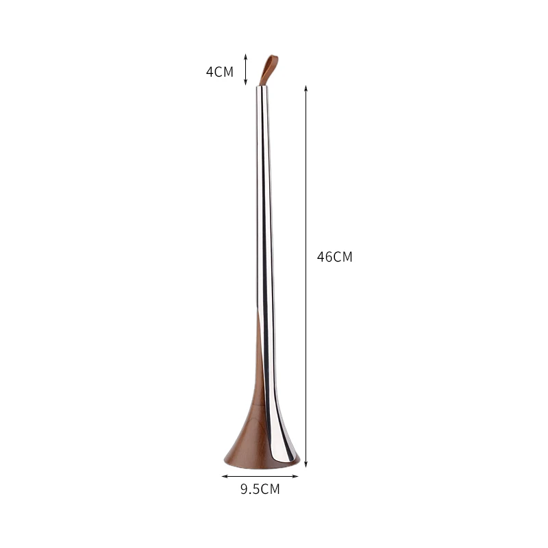 Walnut Solid Wood Long Handle Shoehorn Shoe Lifter Footware Tool Stainless Steel Shoe Pull Tool Fashionable Hotel Shoes Spoon