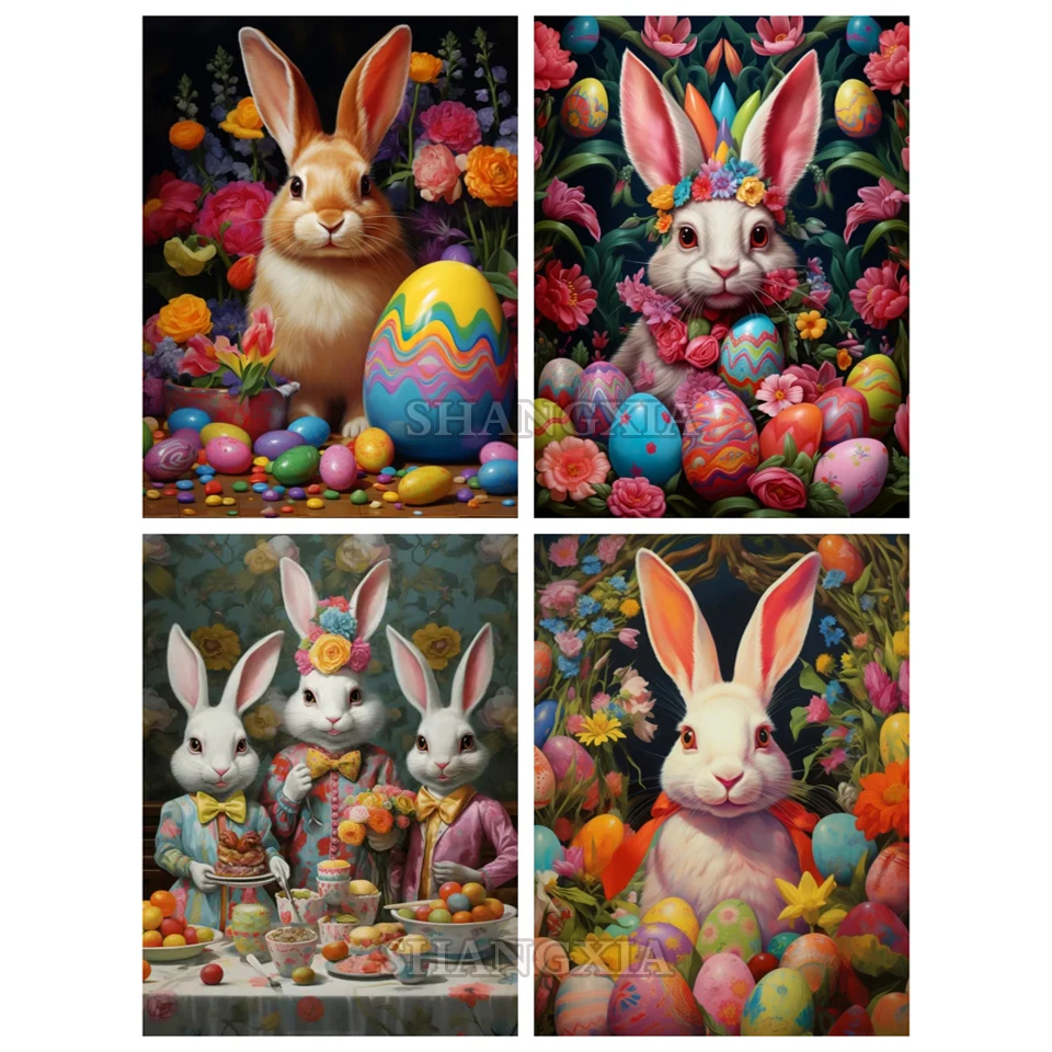 Rabbit Diamond Painting Easter Eggs Full Diamond Embroidery Rhinestone  Pictures Cross Stitch Mosaic Art Home Decor Holiday Gift - AliExpress