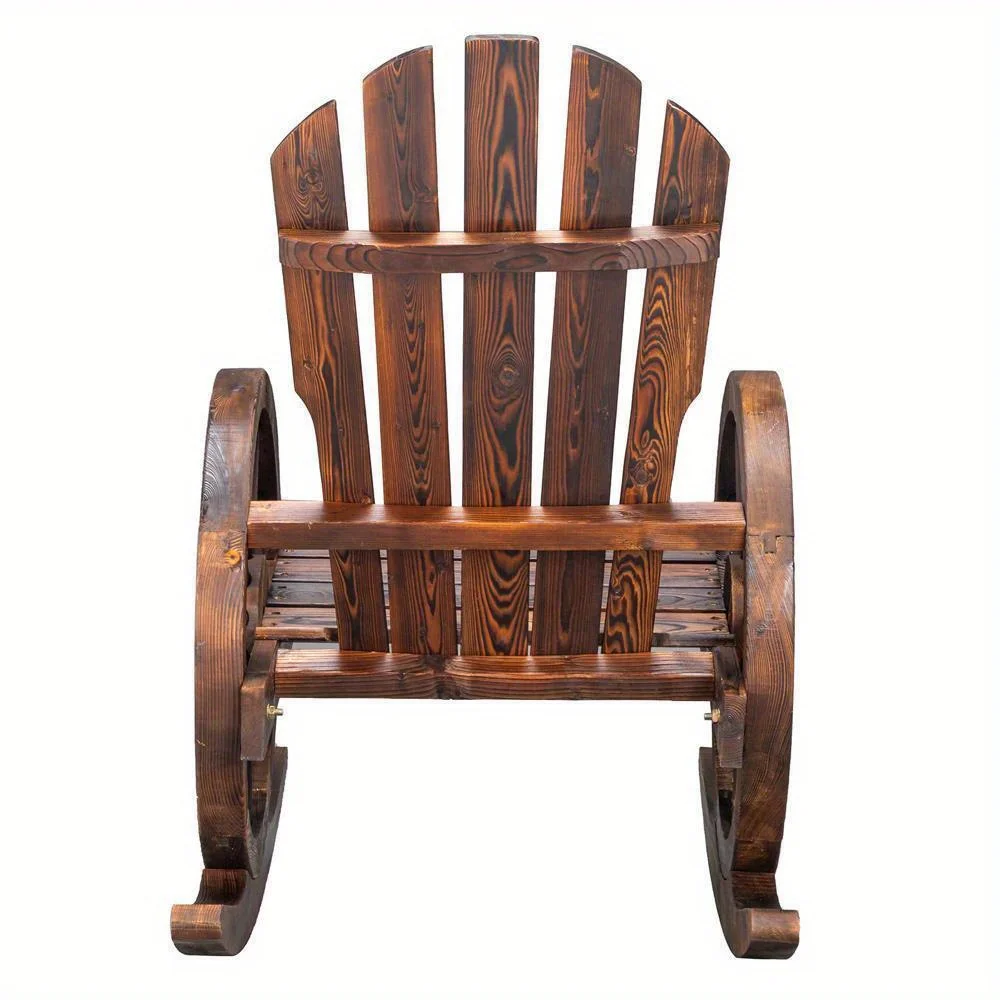 Wagon wheel bench fir wooden garden rocking chair patio outdoor furniture