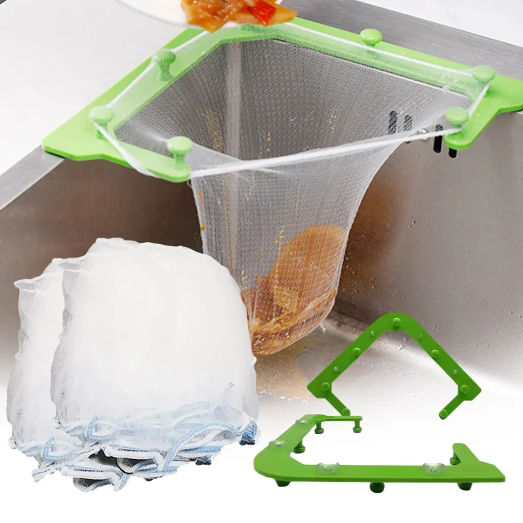 Kitchen Triangular Sink Strainer Drain Vegetable Fruit Drainer Basket Rack For kitchen accessories Storage Sink Filter Shelf sink filter sink strainer