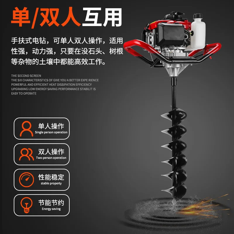 TULX 6cm 더블 블레이드 오거 비트, 가스식 구멍 파는 도구, 중국산 농업용 심기/굴착 드릴 비트