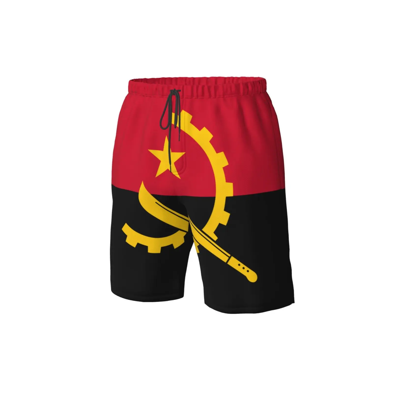 Men's Angola Flag Angolan Beach Pants Shorts Surfing M-2XL Polyester Swimwear Running 5