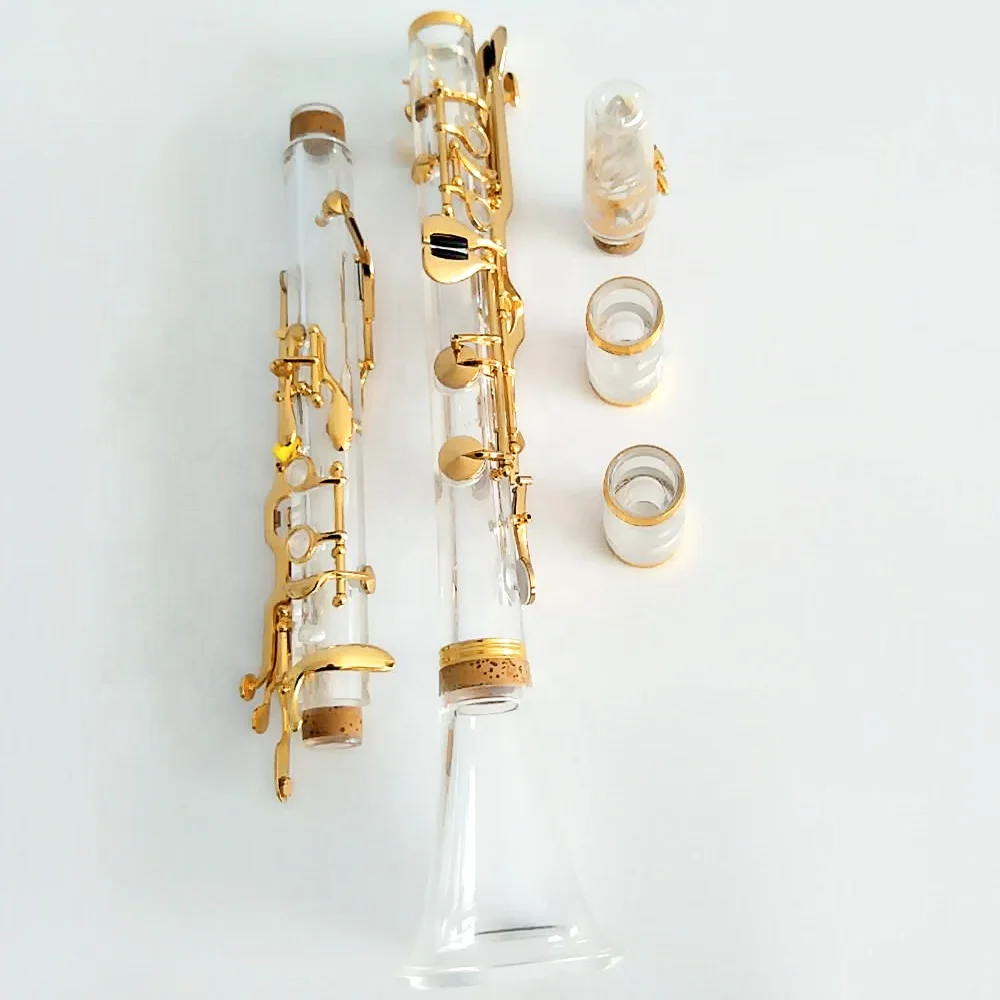 Turkish System Klarinet Musical Instrument Factory Transparent Clarinet G Tone Gilt 20 Keys /22 Keys