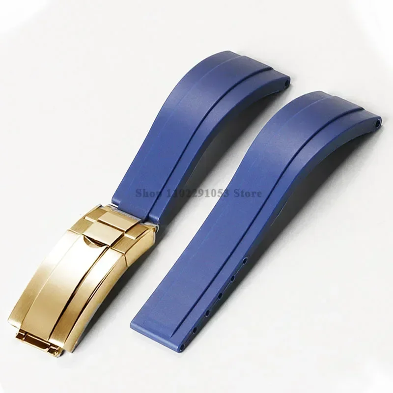 Enhanced Waterproof Silicone Sport Watch Strap with Metal Fold Buckle - 20mm Rubber Wrist Band