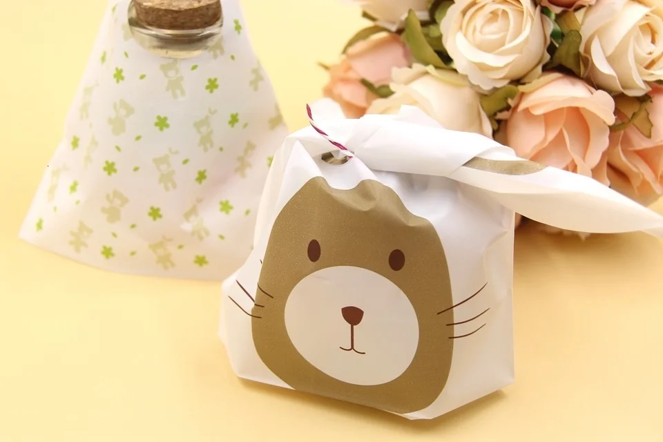 Description Picture 5 of item50PCS Rabbit Ear Bags Cookie Plastic Bags&Candy Gift Bags Party Favors DIY Biscuits Snack Baking Package Event Party Supplies
