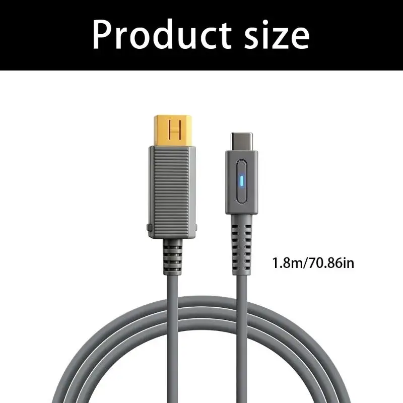 1.8M USB 유형 C-전원 케이블 회색 PVC 충전기 게임 콘솔 용 와이어 게임 액세서리 충전 와이어 코드 D2RC