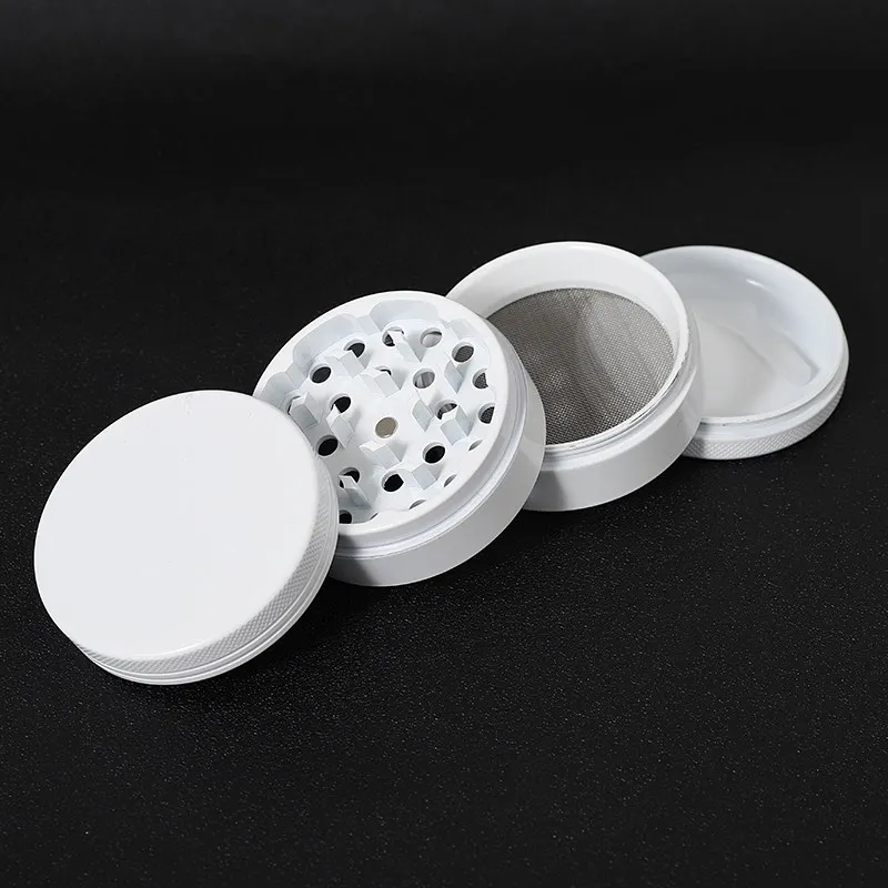 Premium Aluminum Nonstick White Grinder 4 Layers Spice Crusher 4
