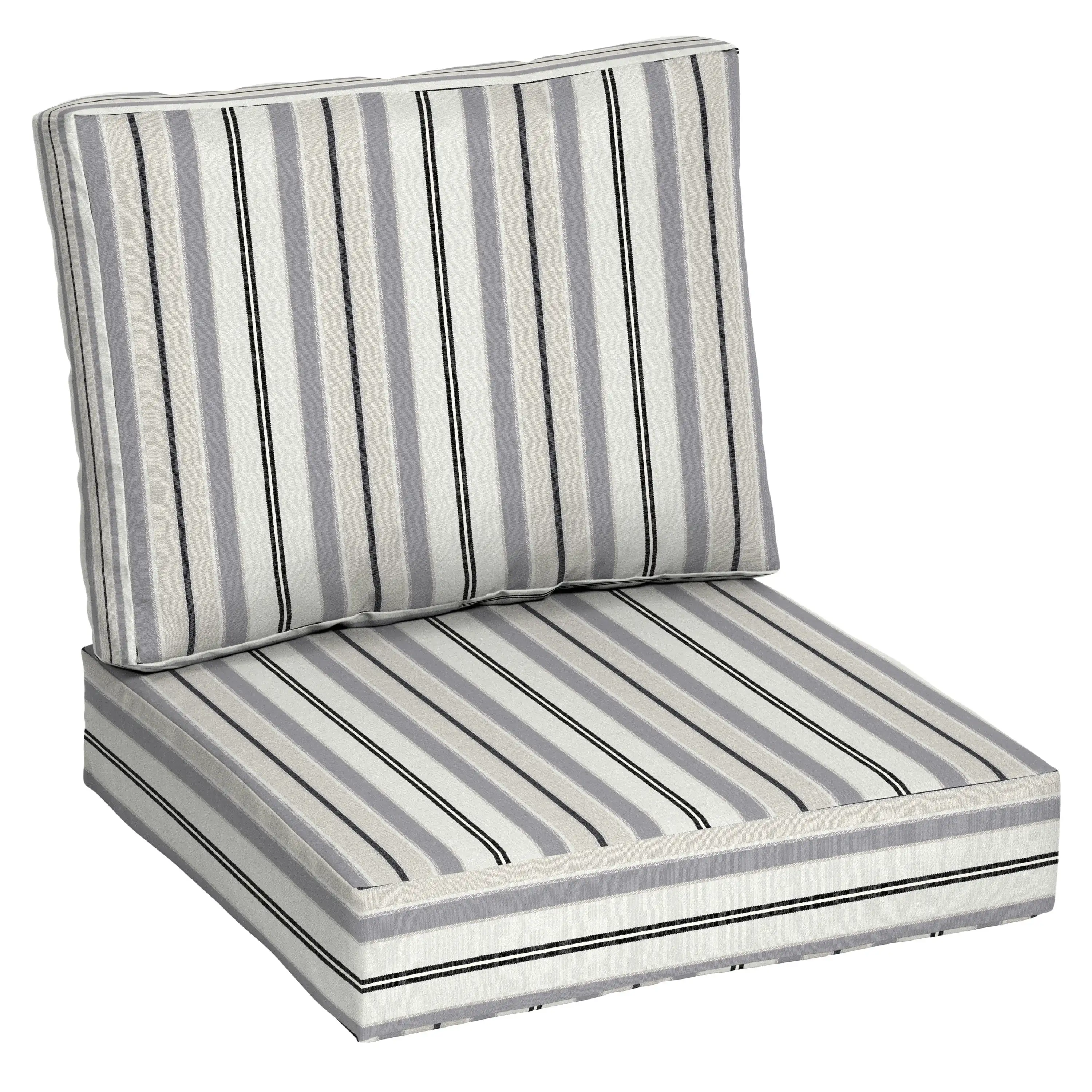 

Better Homes & Gardens 42" x 24" Grey Stripe Outdoor 2-Piece Deep Seat Cushion
